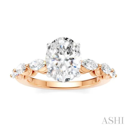 Oval Shape Semi-Mount Diamond Engagement Ring