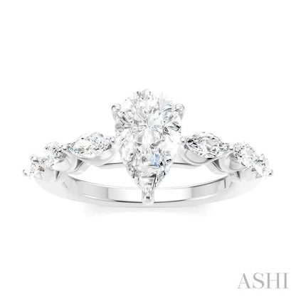Pear Shape Semi-Mount Diamond Engagement Ring