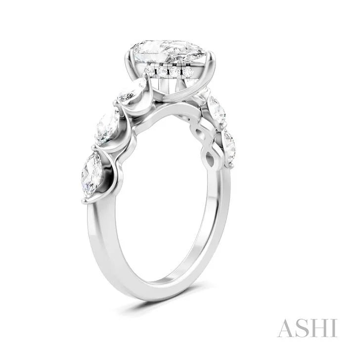 Pear Shape Semi-Mount Diamond Engagement Ring
