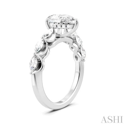Pear Shape Semi-Mount Diamond Engagement Ring
