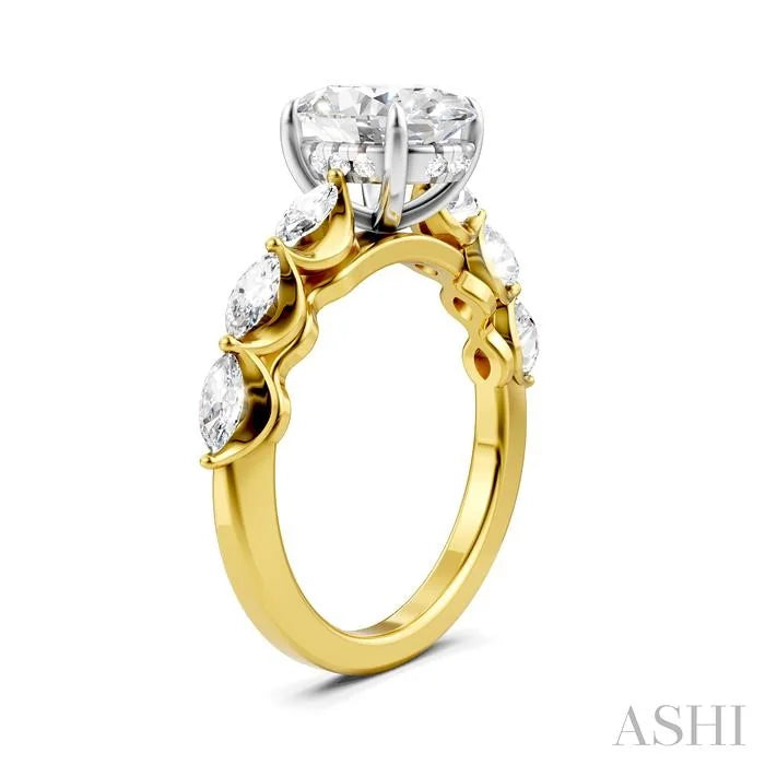 Oval Shape Semi-Mount Diamond Engagement Ring