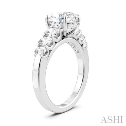 Oval Shape Semi-Mount Diamond Engagement Ring