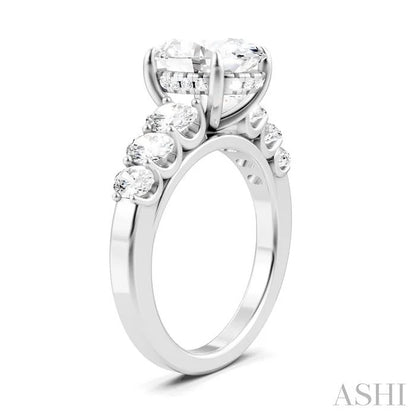 Oval Shape Semi-Mount Diamond Engagement Ring