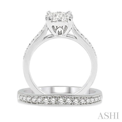 Round Shape Lovebright Diamond Wedding Set