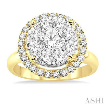 Round Shape Halo Lovebright Essential Diamond Engagement Ring