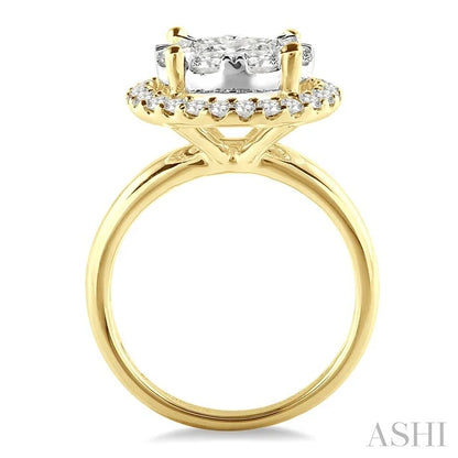 Round Shape Halo Lovebright Essential Diamond Engagement Ring
