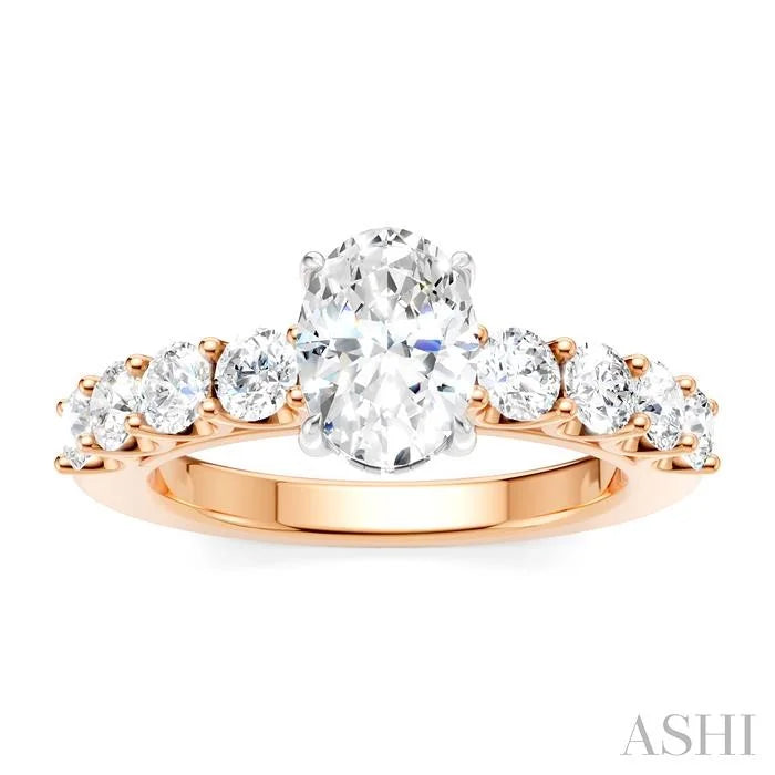 Oval Shape Semi-Mount Diamond Engagement Ring