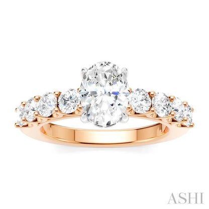 Oval Shape Semi-Mount Diamond Engagement Ring