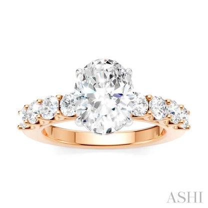Oval Shape Semi-Mount Diamond Engagement Ring