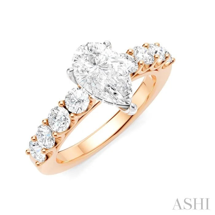 Pear Shape Semi-Mount Diamond Engagement Ring