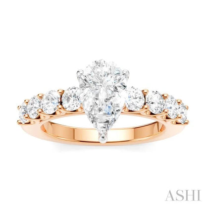 Pear Shape Semi-Mount Diamond Engagement Ring