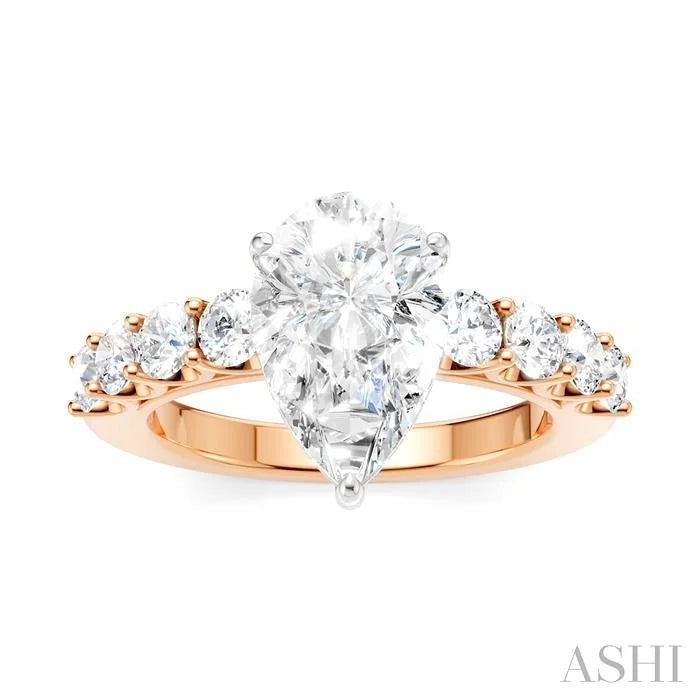 Pear Shape Semi-Mount Diamond Engagement Ring