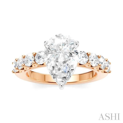 Pear Shape Semi-Mount Diamond Engagement Ring