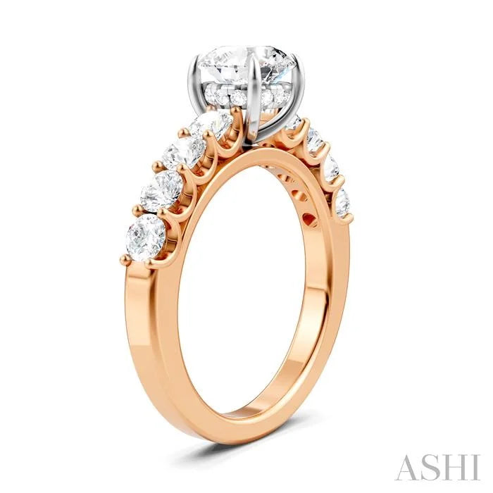 Round Shape Semi-Mount Diamond Engagement Ring