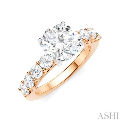 Round Shape Semi-Mount Diamond Engagement Ring