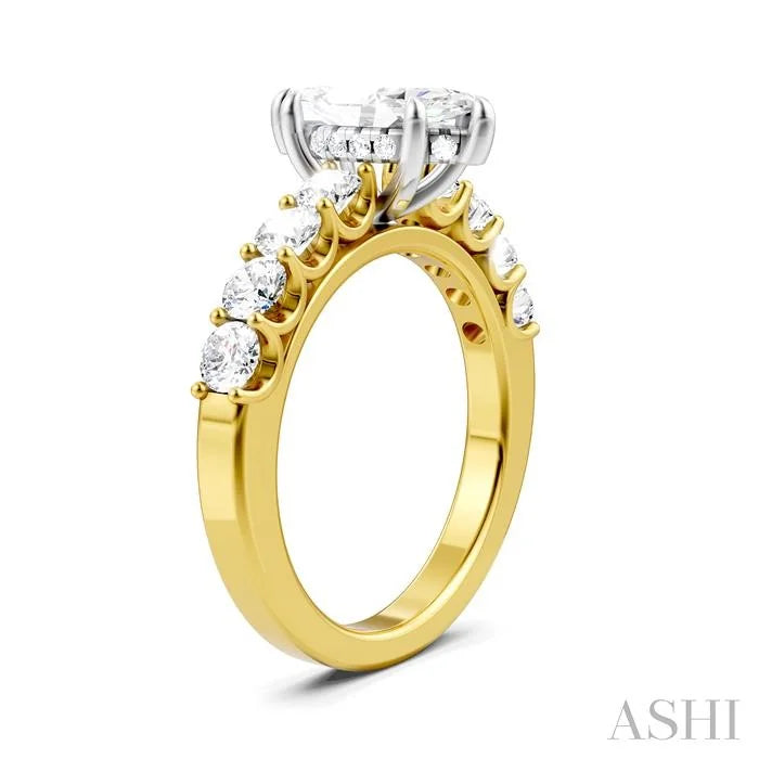 Marquise Shape Semi-Mount Diamond Engagement Ring
