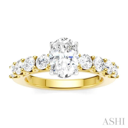 Oval Shape Semi-Mount Diamond Engagement Ring