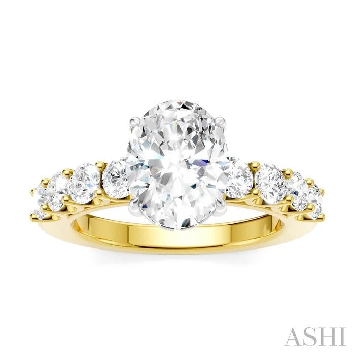 Oval Shape Semi-Mount Diamond Engagement Ring