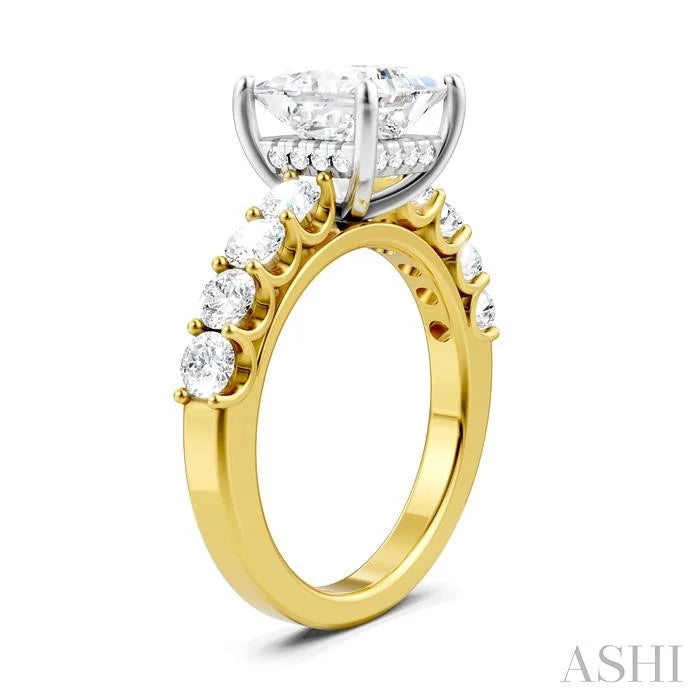 Princess Shape Semi-Mount Diamond Engagement Ring