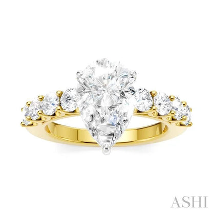 Pear Shape Semi-Mount Diamond Engagement Ring