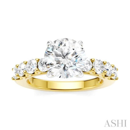Round Shape Semi-Mount Diamond Engagement Ring