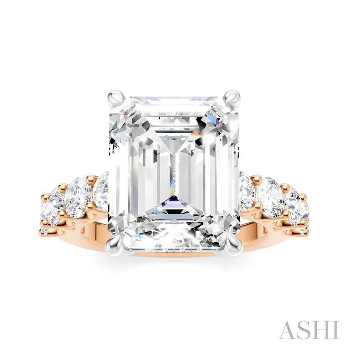 Emerald Shape Semi-Mount Diamond Engagement Ring