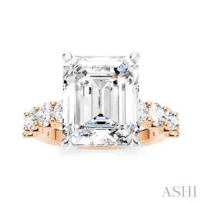 Emerald Shape Semi-Mount Diamond Engagement Ring