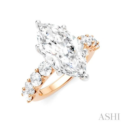 Marquise Shape Semi-Mount Diamond Engagement Ring