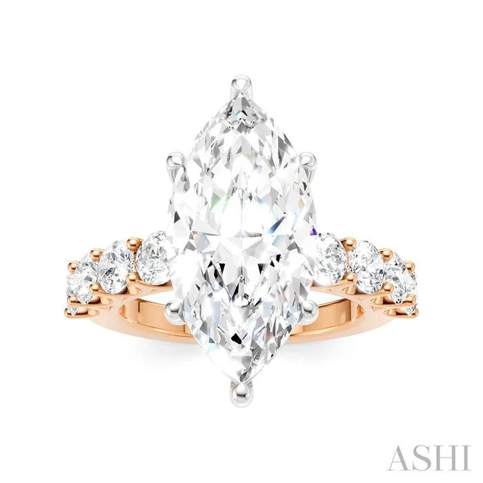 Marquise Shape Semi-Mount Diamond Engagement Ring