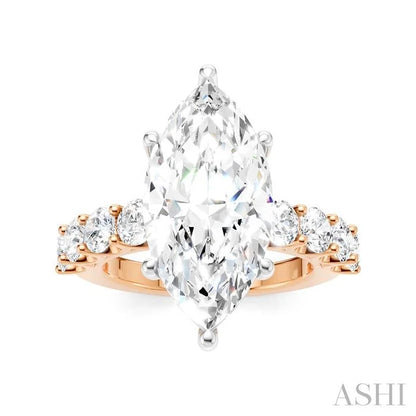 Marquise Shape Semi-Mount Diamond Engagement Ring