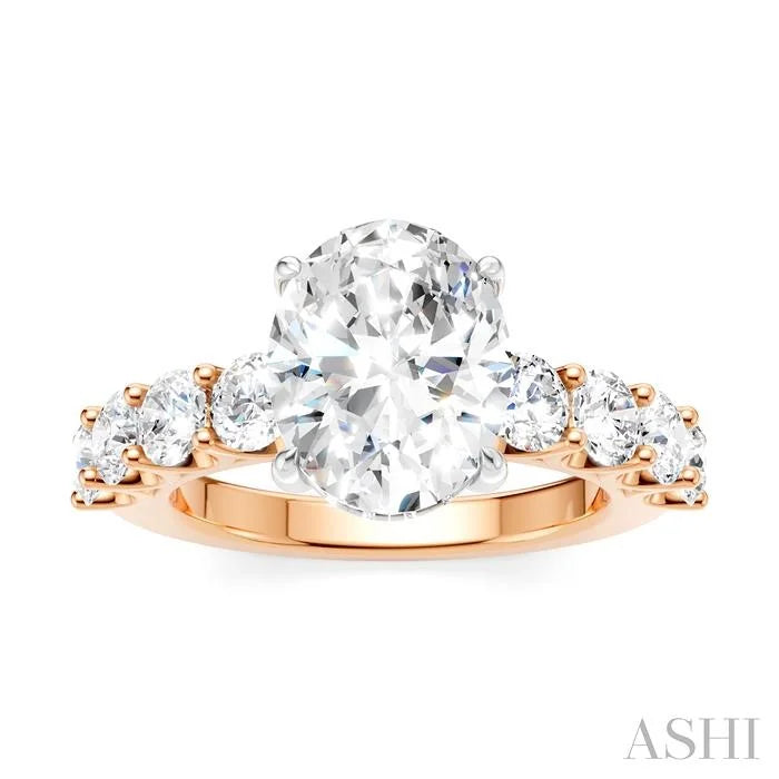 Oval Shape Semi-Mount Diamond Engagement Ring