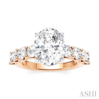 Oval Shape Semi-Mount Diamond Engagement Ring