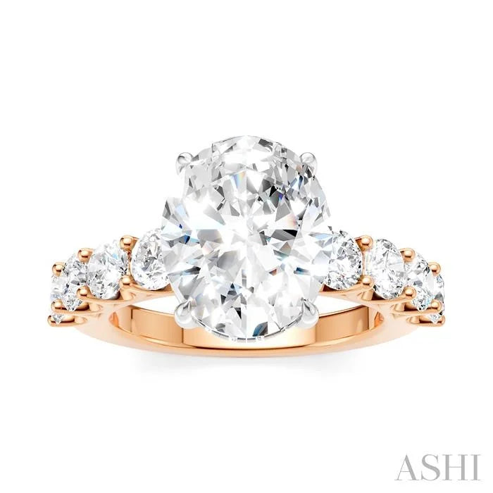 Oval Shape Semi-Mount Diamond Engagement Ring