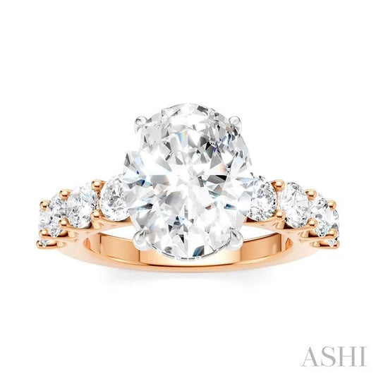 Oval Shape Semi-Mount Diamond Engagement Ring