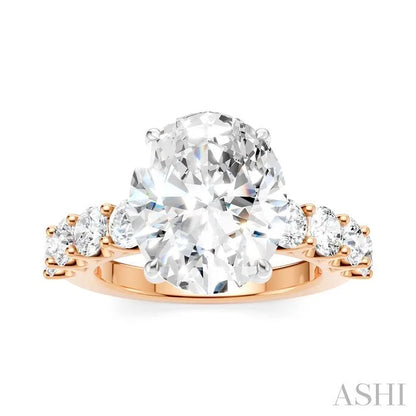 Oval Shape Semi-Mount Diamond Engagement Ring