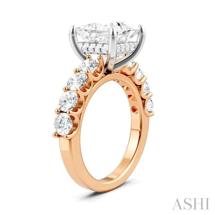 Princess Shape Semi-Mount Diamond Engagement Ring