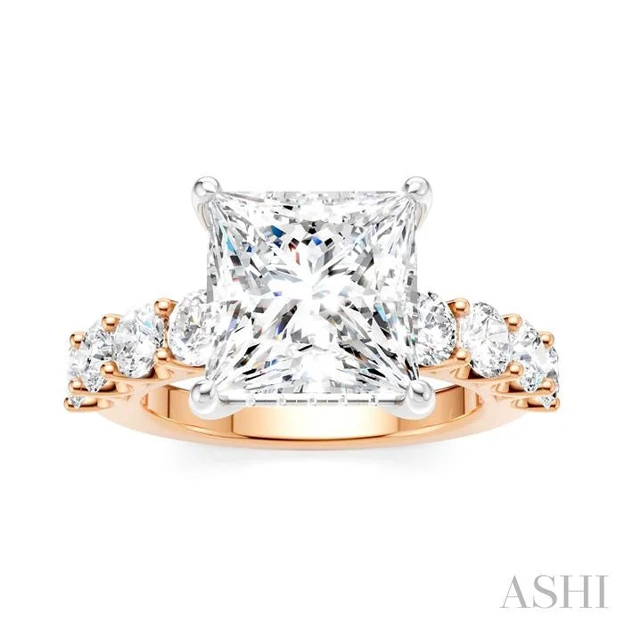 Princess Shape Semi-Mount Diamond Engagement Ring