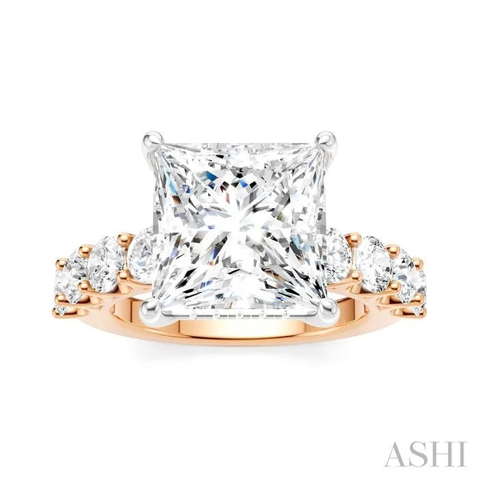 Princess Shape Semi-Mount Diamond Engagement Ring
