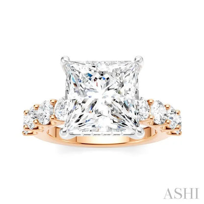 Princess Shape Semi-Mount Diamond Engagement Ring