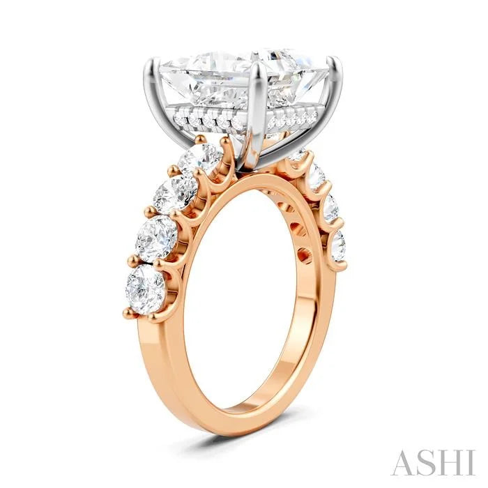 Princess Shape Semi-Mount Diamond Engagement Ring