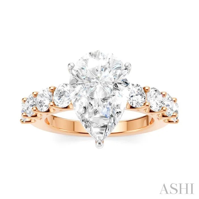 Pear Shape Semi-Mount Diamond Engagement Ring