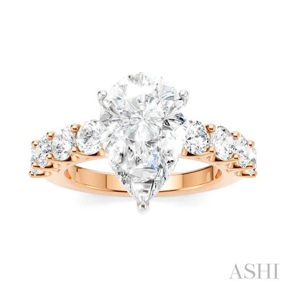 Pear Shape Semi-Mount Diamond Engagement Ring