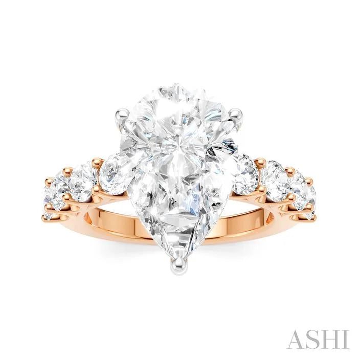 Pear Shape Semi-Mount Diamond Engagement Ring