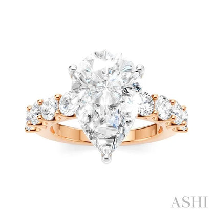 Pear Shape Semi-Mount Diamond Engagement Ring