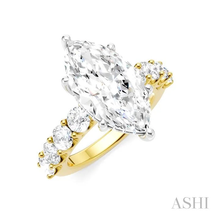 Marquise Shape Semi-Mount Diamond Engagement Ring