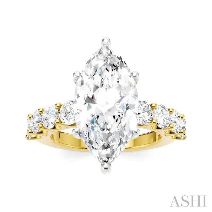 Marquise Shape Semi-Mount Diamond Engagement Ring