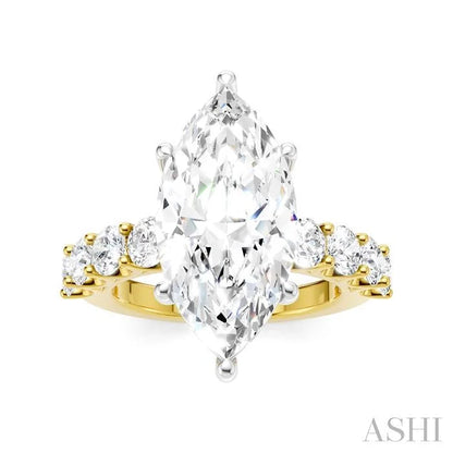 Marquise Shape Semi-Mount Diamond Engagement Ring