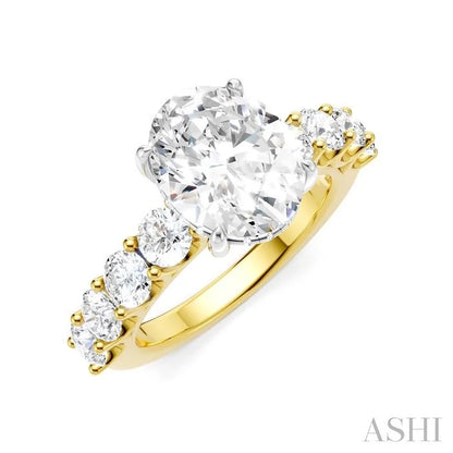 Oval Shape Semi-Mount Diamond Engagement Ring