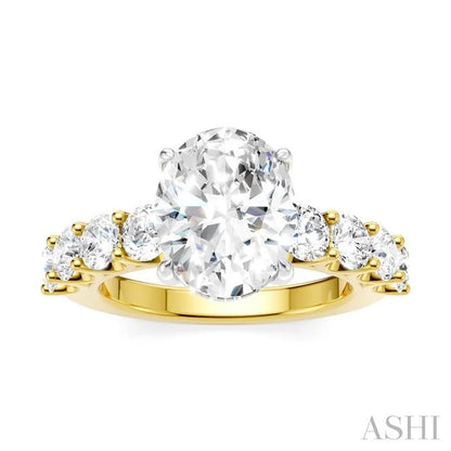 Oval Shape Semi-Mount Diamond Engagement Ring