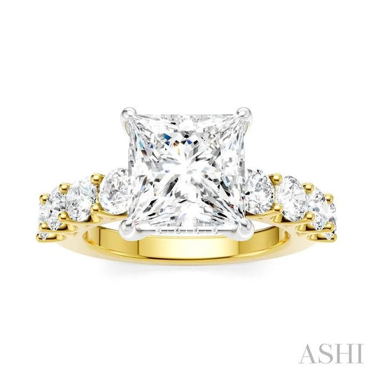 Princess Shape Semi-Mount Diamond Engagement Ring